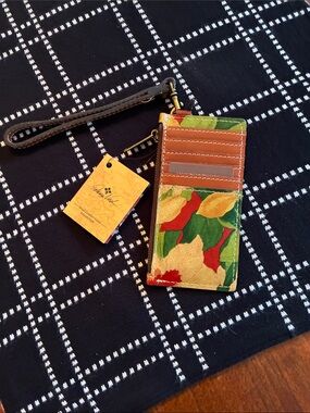 Patricia Nash NWT Almeria Spring Lily Floral Leather Wristlet Card ID Case